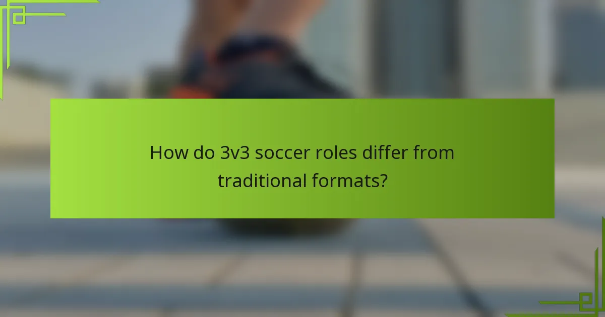 How do 3v3 soccer roles differ from traditional formats?