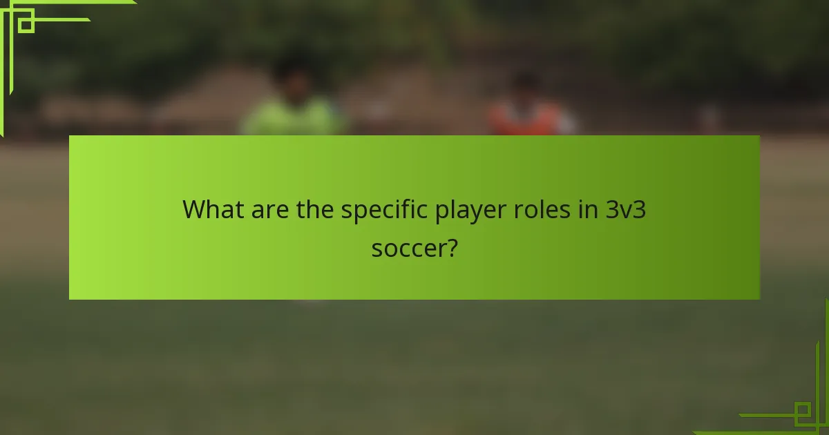What are the specific player roles in 3v3 soccer?