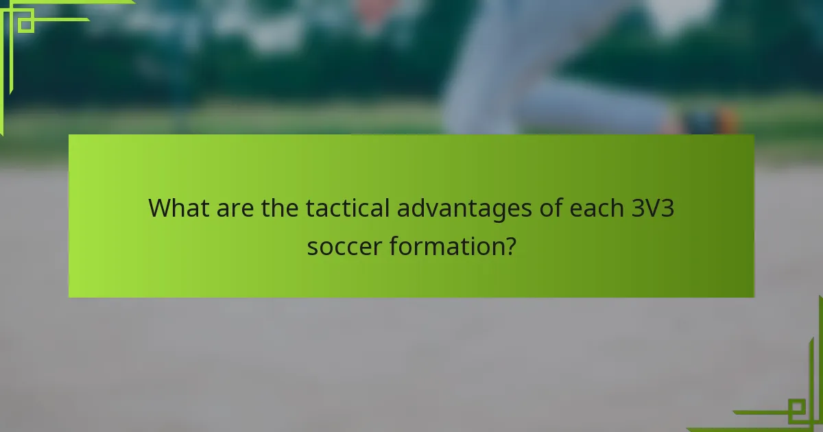 What are the tactical advantages of each 3V3 soccer formation?